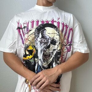 Haunting Dracula Horror AOP Exclusive White Graphics Men’s Shirt